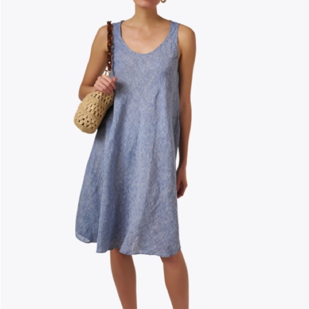 CP Shades linen Bree dress over dye chambray medium like new - Picture 2 of 8